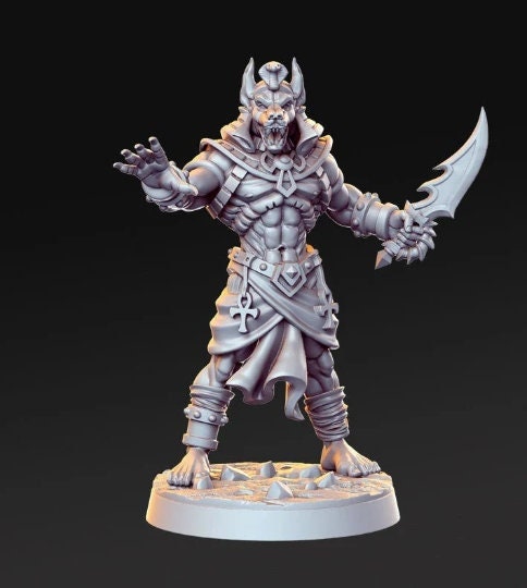 Anubis Warrior Single Blade - 32mm Scale DnD Miniature | Dungeons and Dragons | JRPG Mini - RN Estudio