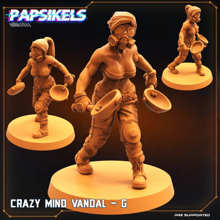 9pc Crazy Mind Vandals Set - Resin Scale Alien Miniature  | Cyberpunk | Papsikels