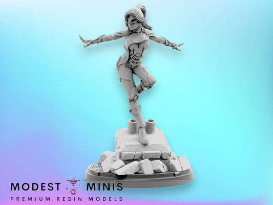 Lady Black Pussycat - 40mm  Miniature | Crisis Protocol Proxy | Trident