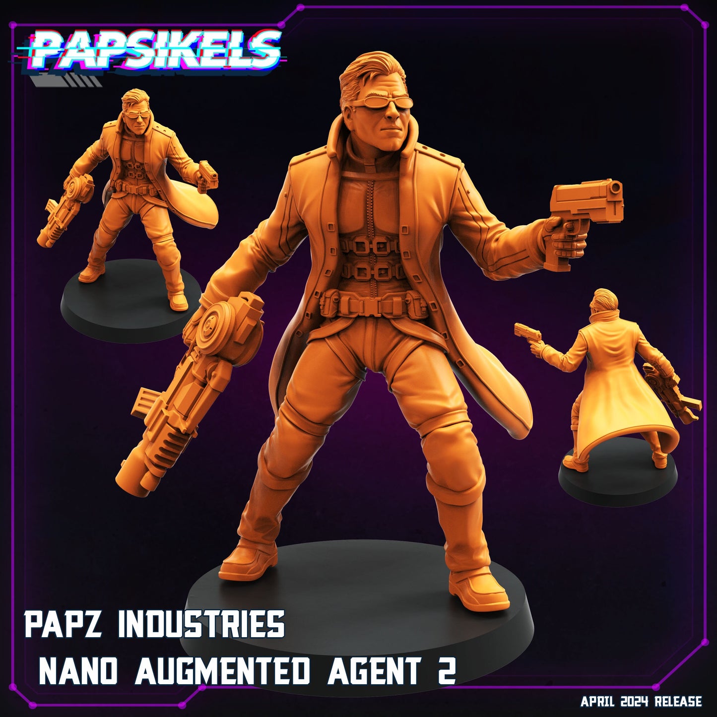 Nano Augmented Agents - Resin Cyberpunk Miniature  | Papsikels