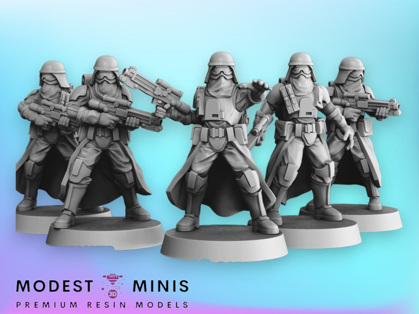 5pc Blizzard Troopers - 28mm - 40mm Scale  | Jandro Star Wars Legion Mini