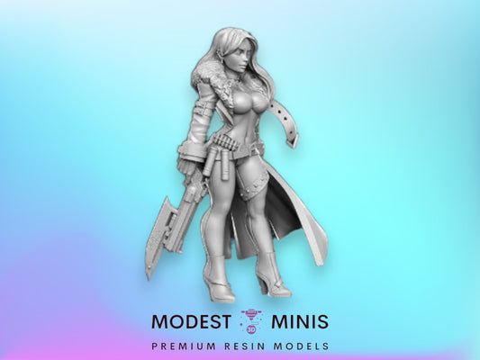 Trish Pinup Hunter - 32mm Scale DnD Miniature | Dungeons and Dragons | JRPG Mini - RN Estudio