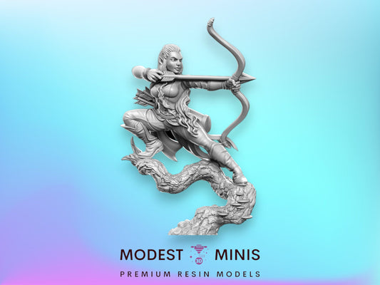 Aurielle w/ Bow Elven Archer - 32mm Scale DnD Miniature | Dungeons and Dragons | JRPG Mini - RN Estudio