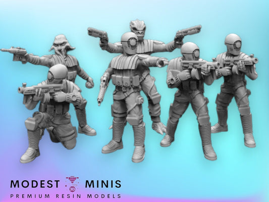 6pc Death Pirates Gang - 28mm - 40mm Scale | DnD | Star Wars Legion Mini