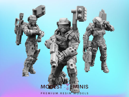 Space Military Armored Nuker - 32mm Scale Miniature | RPG | Sci fi | Cyberpunk | Role Playing | Papsikel