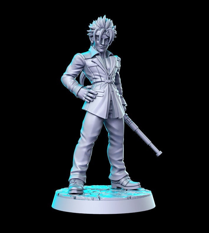 Terry Baton Fighter - 32mm Scale DnD Miniature | Dungeons and Dragons | JRPG Mini - RN Estudio
