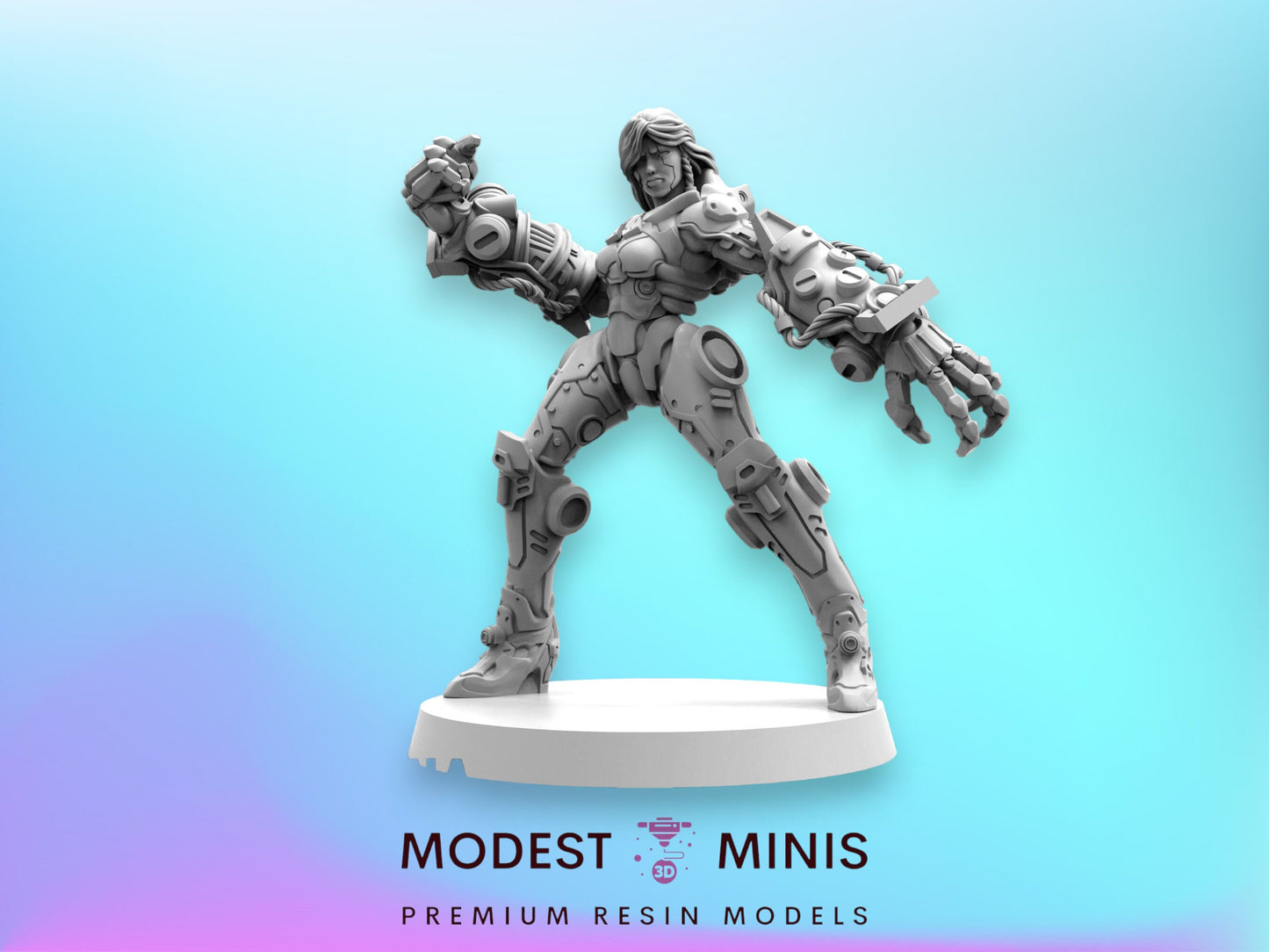 Arysala Female Cyber Ravager - 32mm Scale  | Cyberpunk | Papsikels