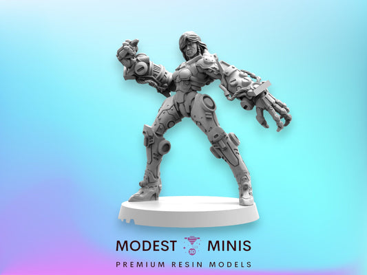 Arysala Female Cyber Ravager - 32mm Scale  | Cyberpunk | Papsikels