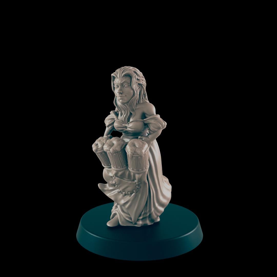 Tavern Crew Set | 25mm - 100mm Scale | DnD | EC3D Fantasy Mini | Everyday Folk