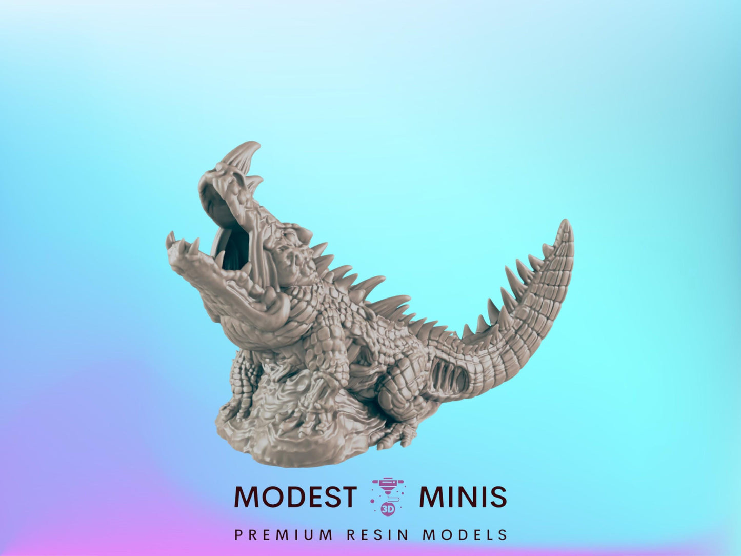 Undead Croc | 25mm - 100mm Scale | DnD | EC3D Fantasy Mini | Everyday Heroes