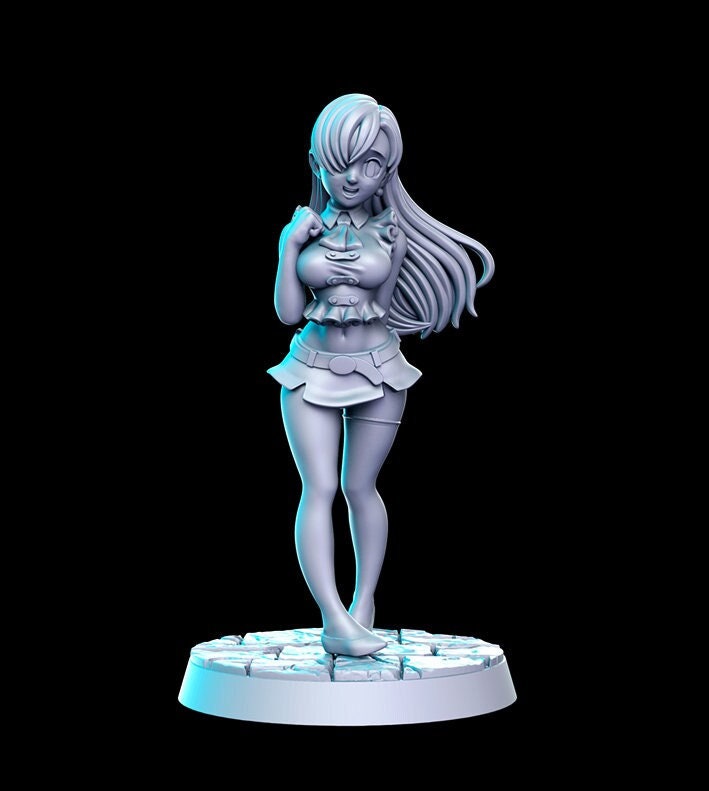 Beth Anime Girl - 28mm 32mm Scale DnD Miniature | Dungeons and Dragons | RN Estudio