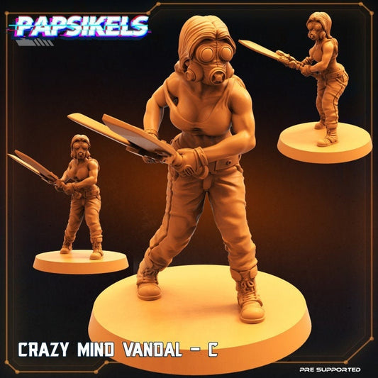 Crazy Mind Vandal C - Resin Scale Alien Miniature  | Cyberpunk | Papsikels