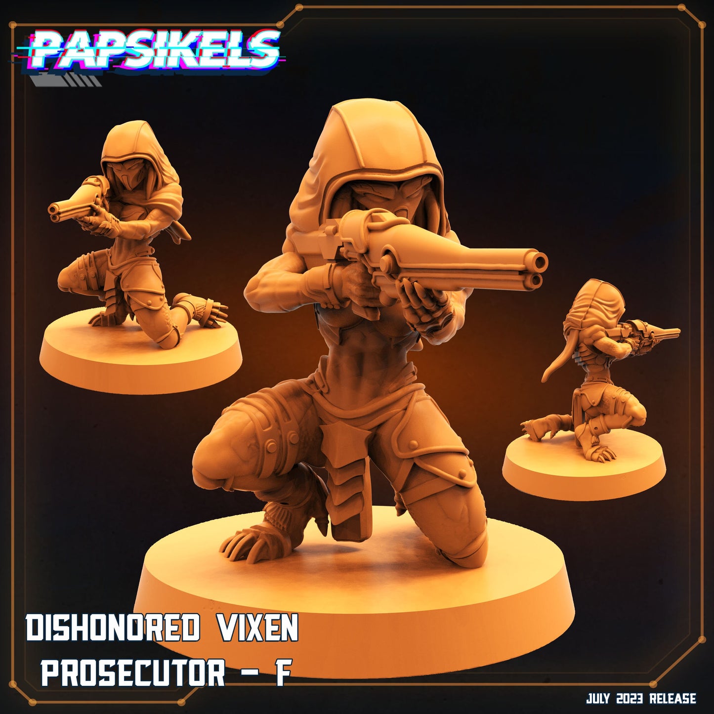 7pc Dishonored Vixen Persecutor Squad - Resin 3D Print Miniature | RPG | Sci fi | Cyberpunk | Role Playing | DnD | Papsikel Xenowars