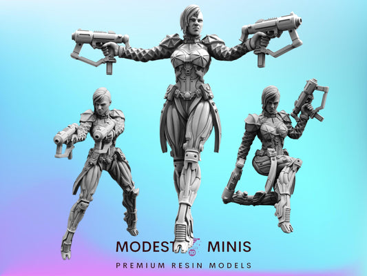 Augmented Elite Mercenary - 32mm Scale Cyberpunk Mini  | Papsikels