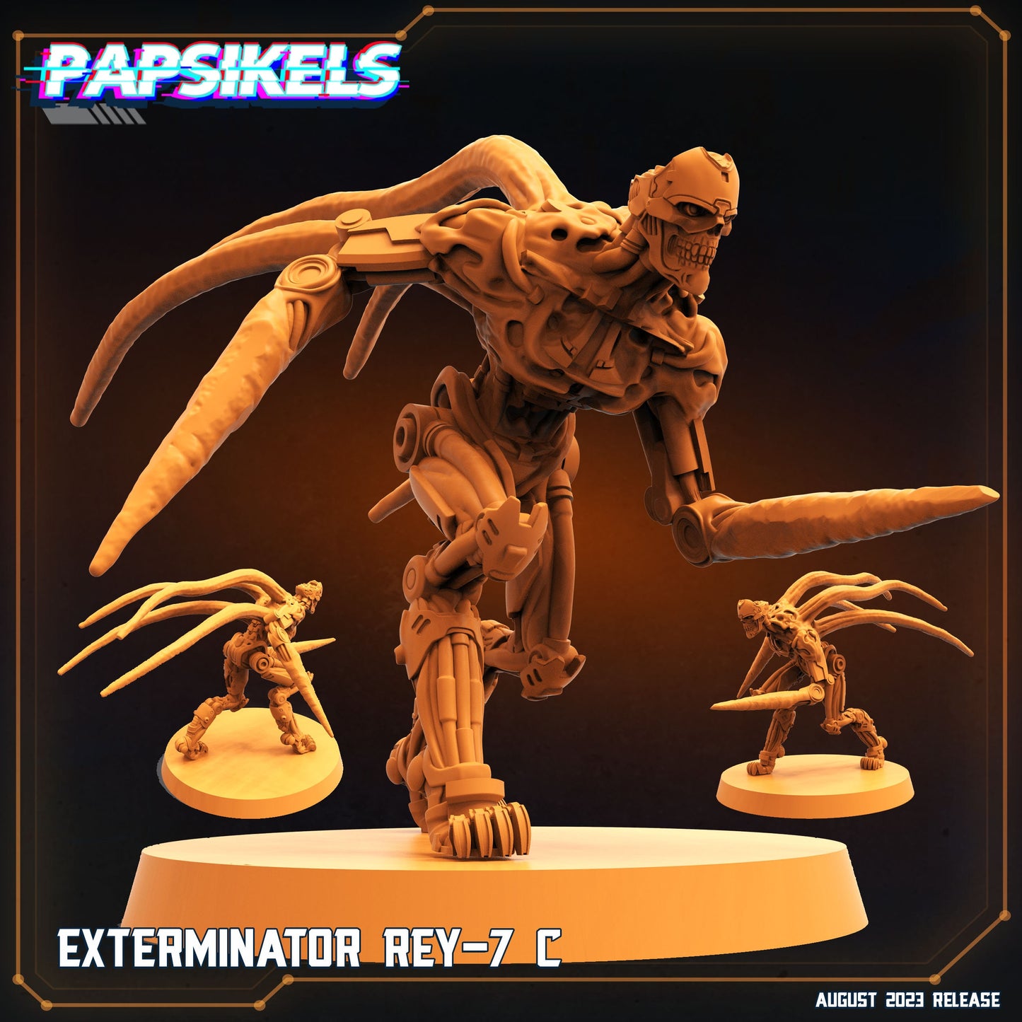6pc Exterminator Rey Set - 32mm Scale Resin Miniature| RPG | Sci fi | Cyberpunk | Role Playing | DnD | Papsikel