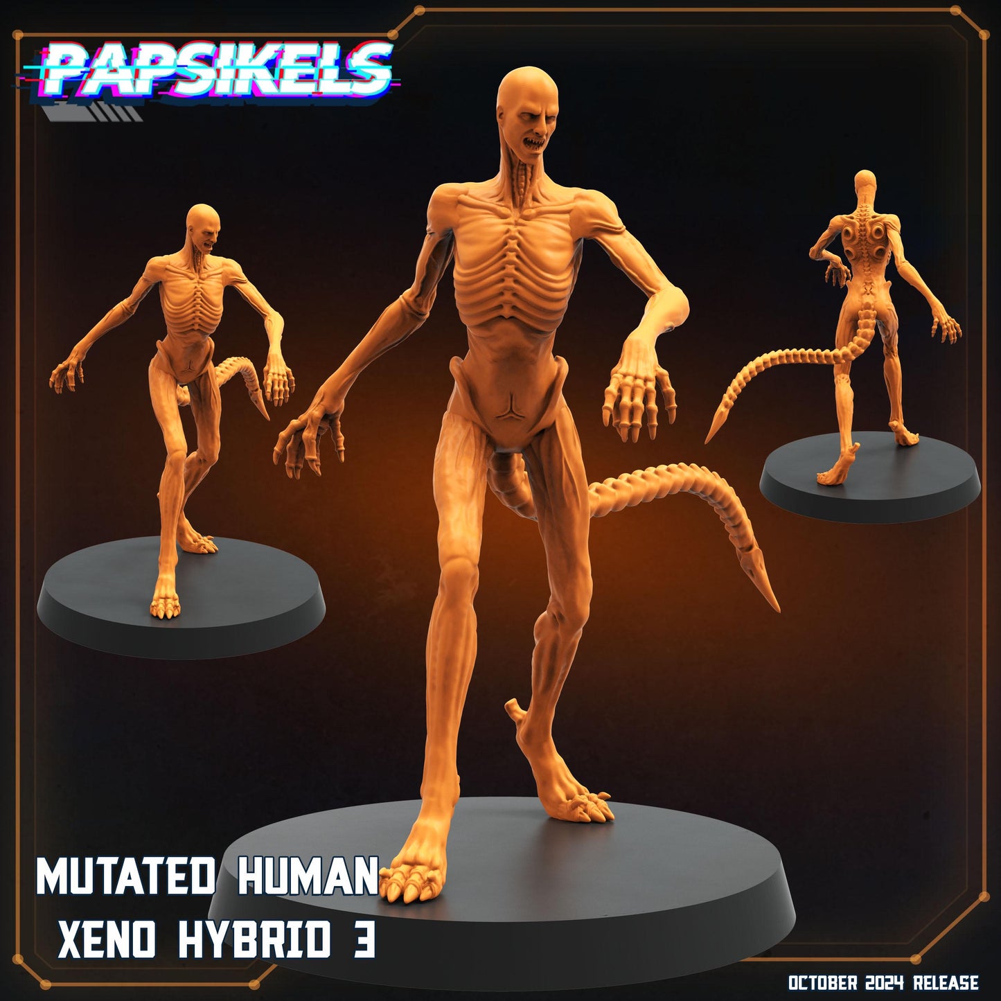 Mutated Human Xeno Hybrid - Resin 3D Print Alien Miniature | RPG | Sci fi | Cyberpunk | Role Playing | DnD | Papsikel