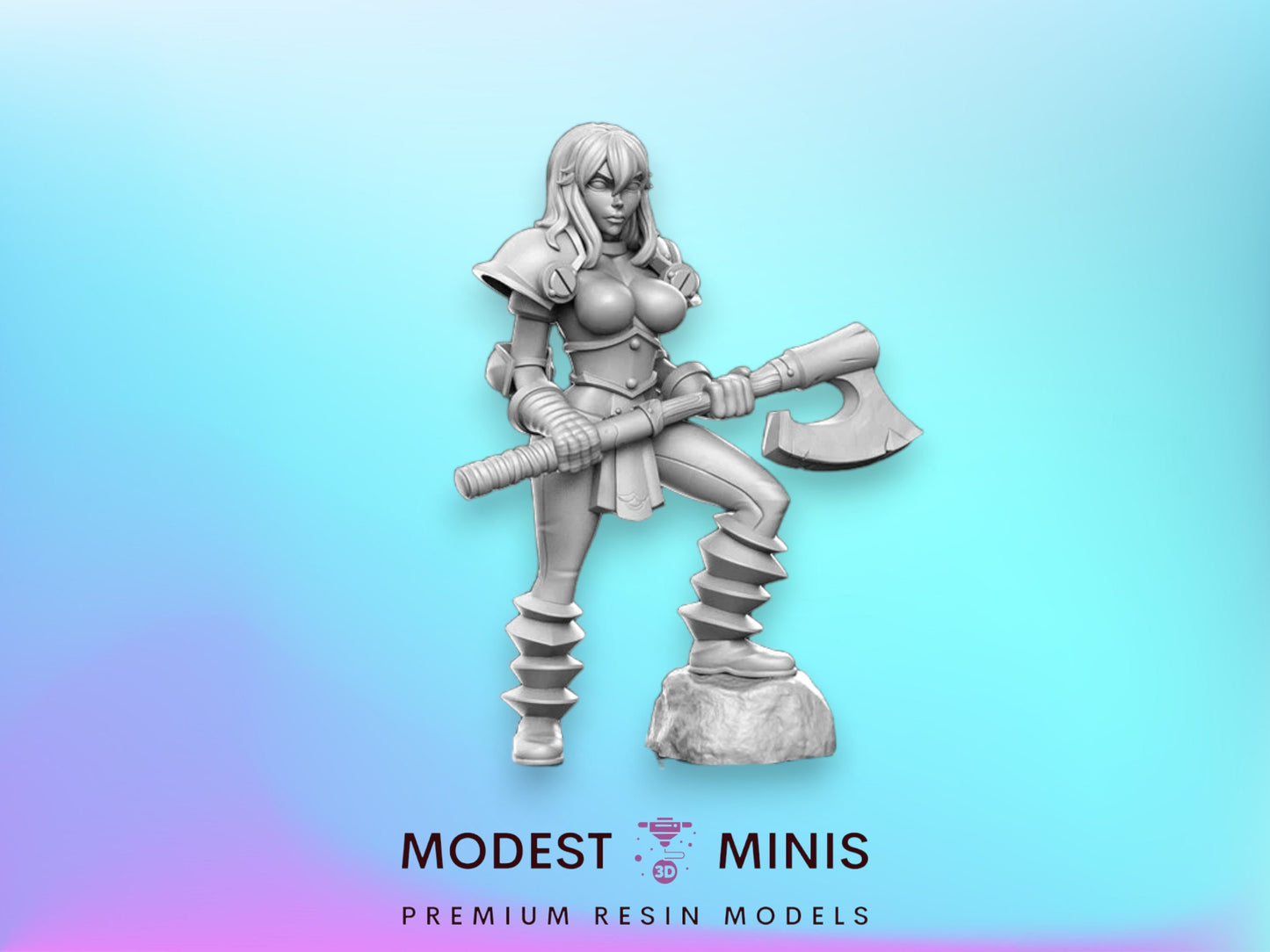 Heroine Quest Chaos 2 Female - 28mm 32mm Scale DnD Miniature | Dungeons and Dragons | RN Estudio