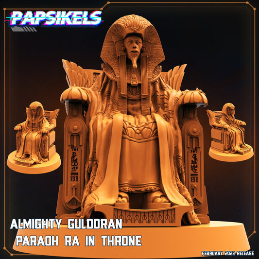 Gul'Doran Pharaoh Ra in Throne - Resin 3D Print Alien Miniature | RPG | Sci fi | Cyberpunk | Role Playing | DnD | Papsikel Star Entrance