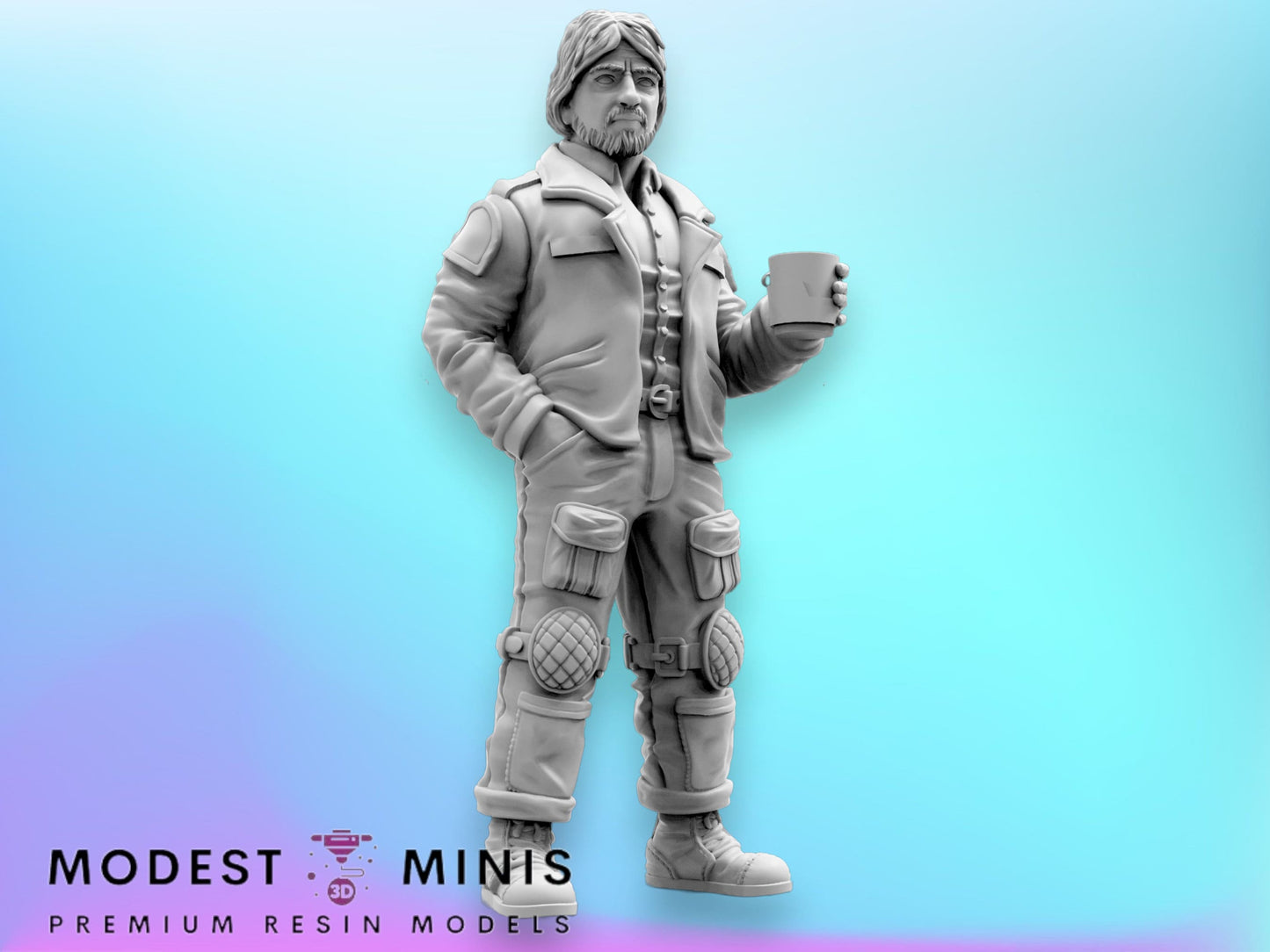 Space Captain - 32mm Scale Alien Miniature | RPG | Sci fi | Cyberpunk | Role Playing | DnD | Papsikel
