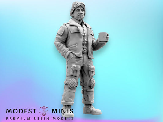 Space Captain - 32mm Scale Alien Miniature | RPG | Sci fi | Cyberpunk | Role Playing | DnD | Papsikel