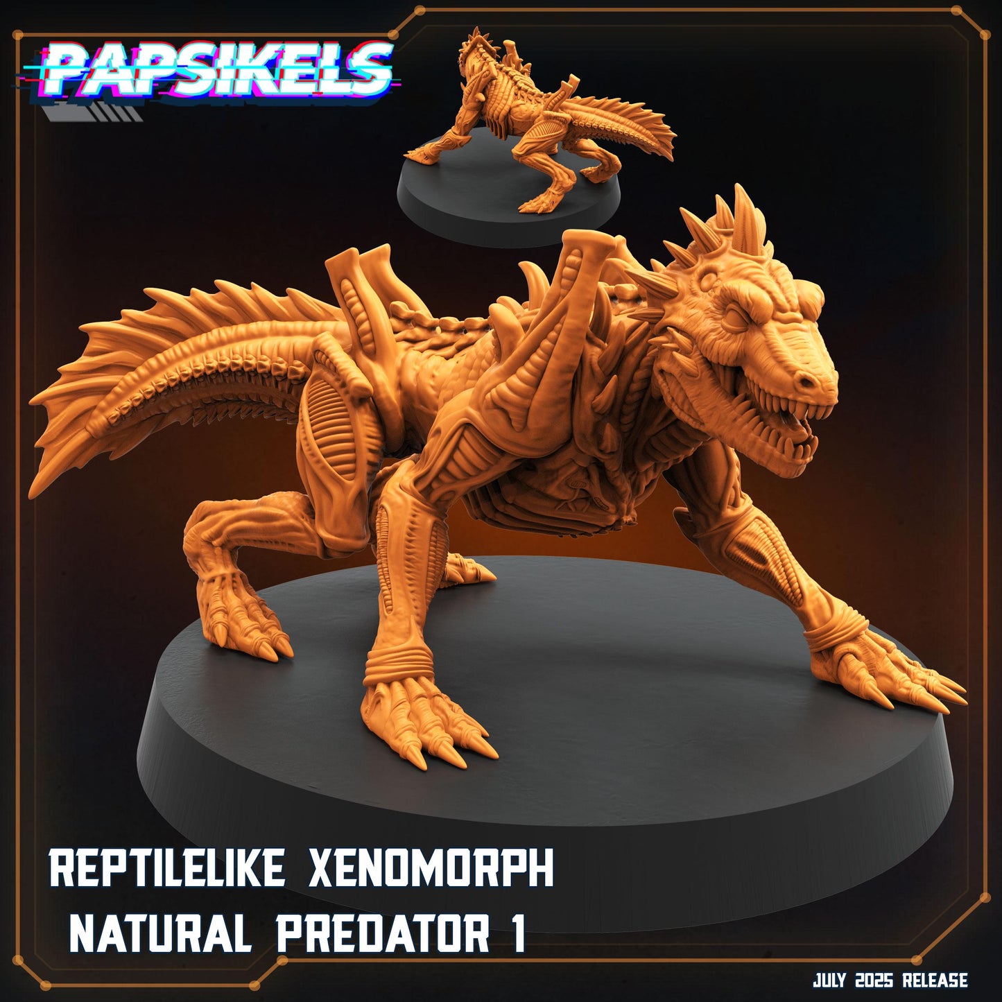 7pc Reptilelike Xeno Natural Predator Set - Resin 3D Print Alien Miniature | RPG | Sci fi | Cyberpunk | Role Playing | DnD | Papsikel