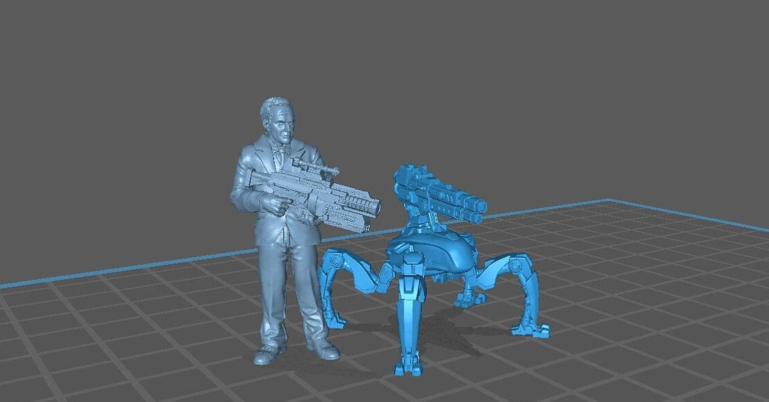 3pc Crawler Drone Plasma Killer - 32mm Scale Alien Miniature | RPG | Sci fi | Cyberpunk | Role Playing | DnD | Papsikel