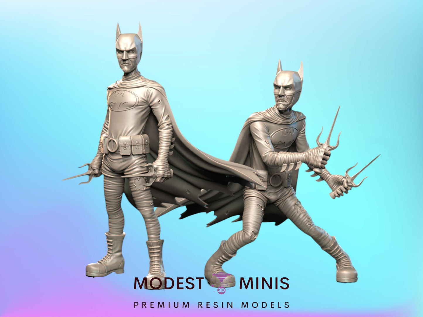 Necro Bat Survivor and Zombie - 28mm 30mm 32mm - Wasteland | Zombicide | Walking Dead | Zombie Con