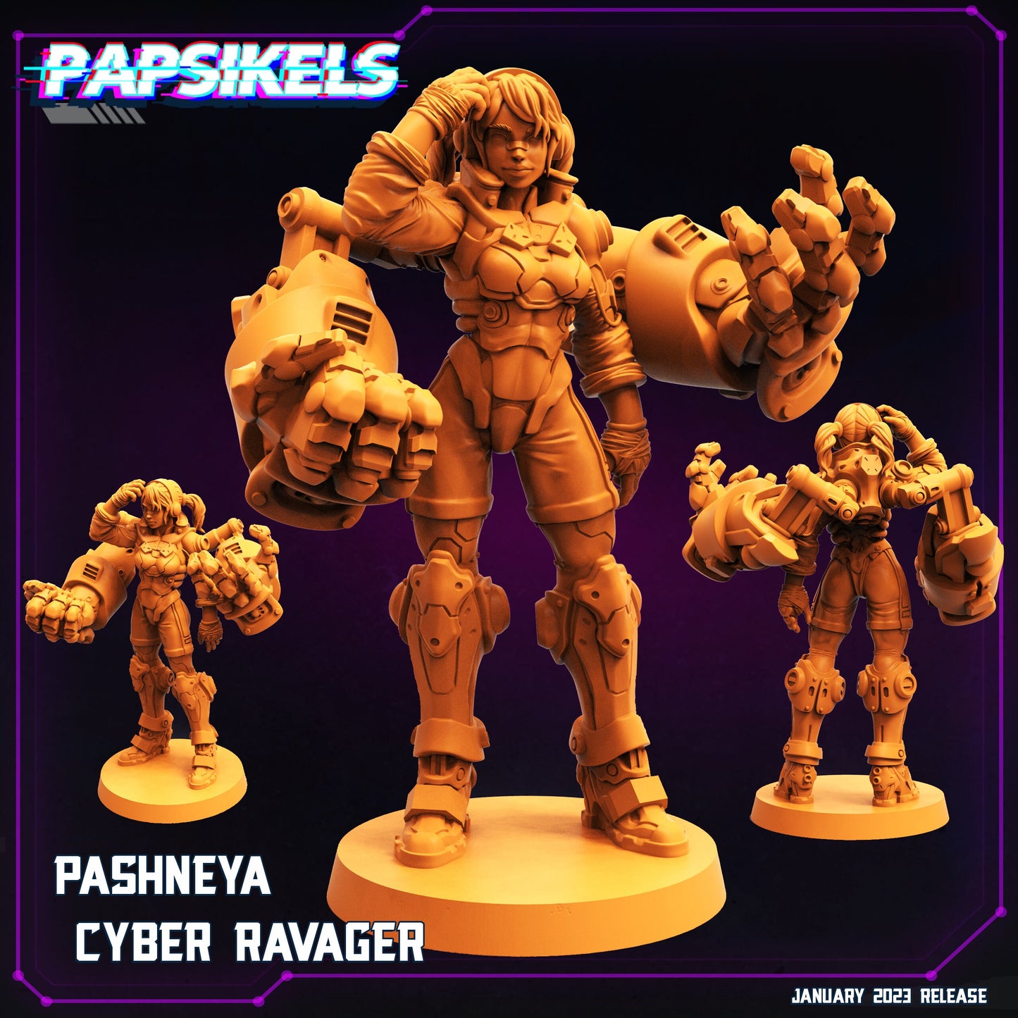 6pc Cyber Ravagers Females Jan 23 - 32mm Scale  | Cyberpunk | Papsikels