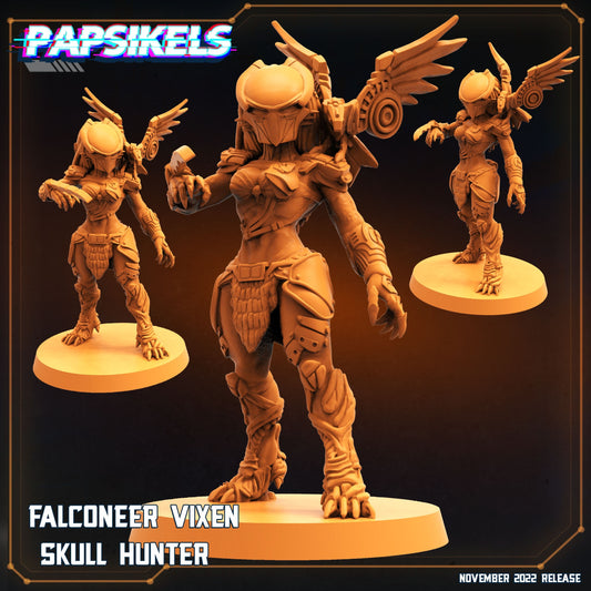 Falconeer Vixen Skull Hunter - Resin 3D Print Alien Miniature | RPG | Sci fi | Cyberpunk | Role Playing | DnD | Papsikel