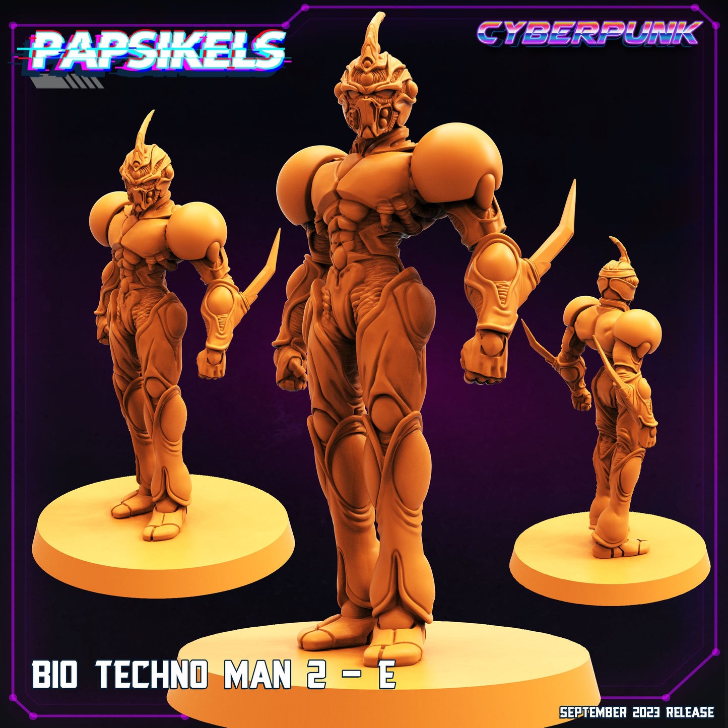 7pc Bio Techno Man - Resin Cyberpunk Miniature  | Papsikels