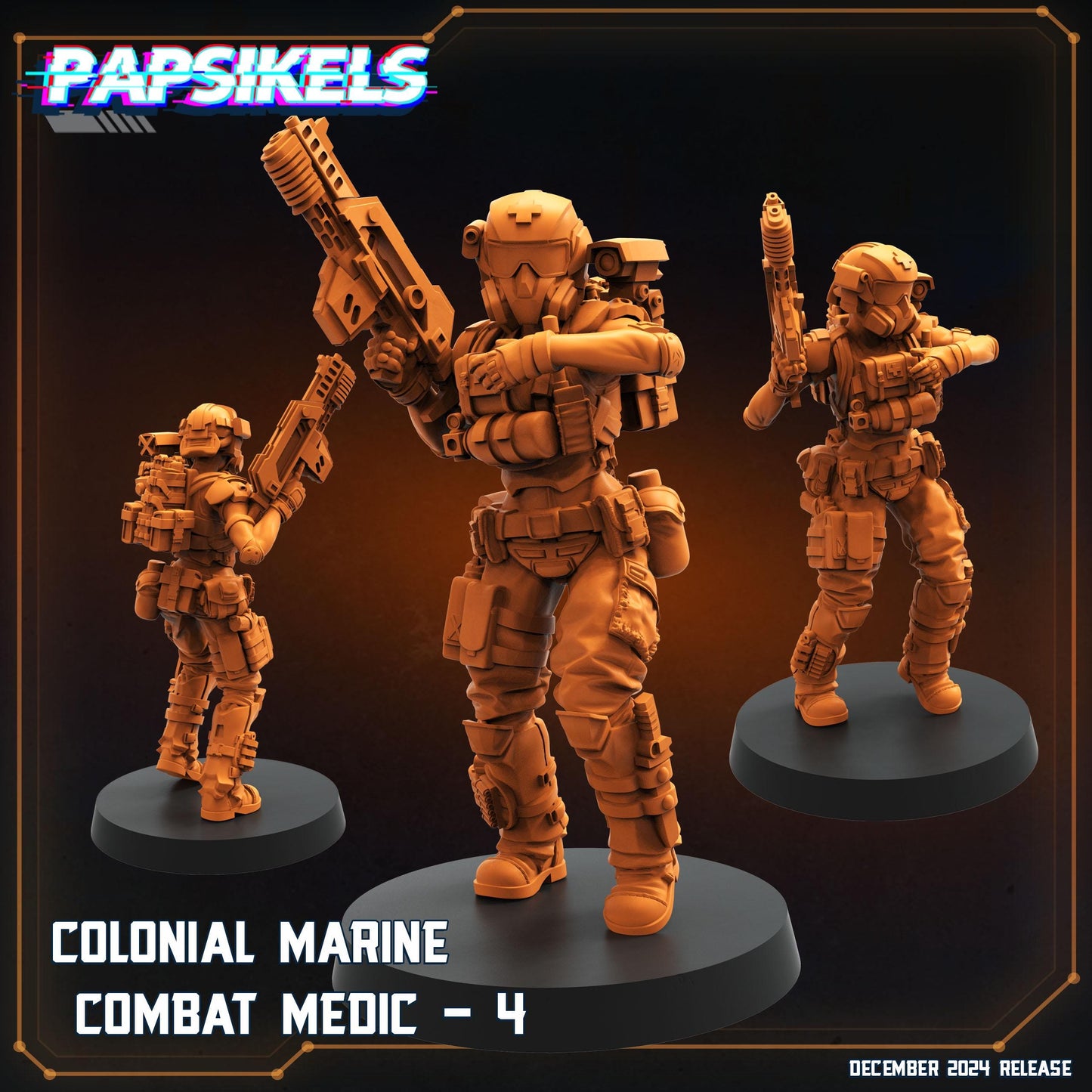 10pc Combat Medic Team - 32mm Scale Cyberpunk Miniature | RPG | Sci fi | AvP | Role Playing | DnD | Papsikel
