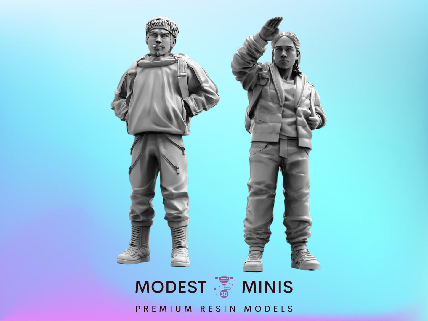 Miners - 32mm Scale Alien Miniature | RPG | Sci fi | Cyberpunk | Role Playing | DnD | Papsikel