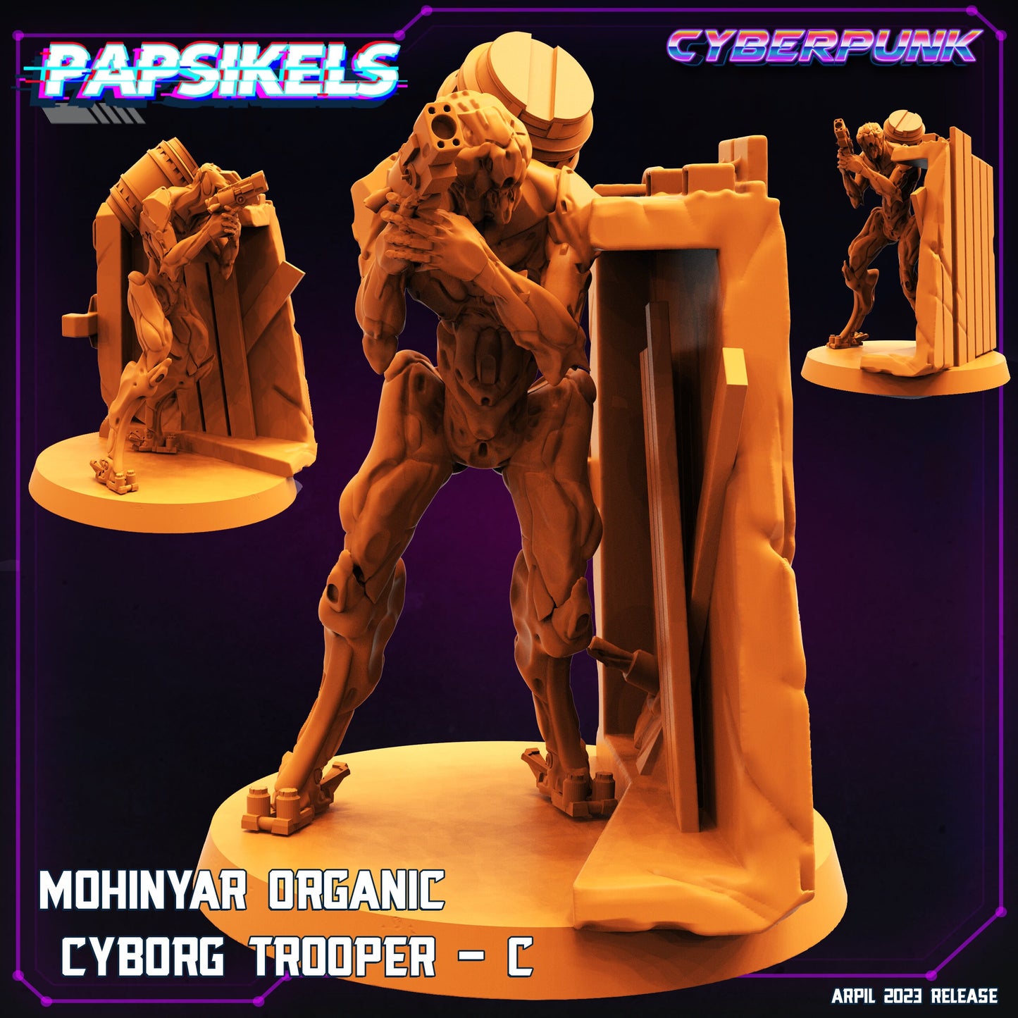 Organic Cyborg Trooper Set  - 32mm Scale Alien Miniature  | Batang City | Papsikels