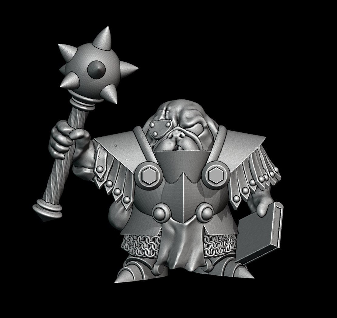 Pug Town Adventurers | Chibi | Resin Mini | DnD Miniature Dungeons and Dragons Fantasy