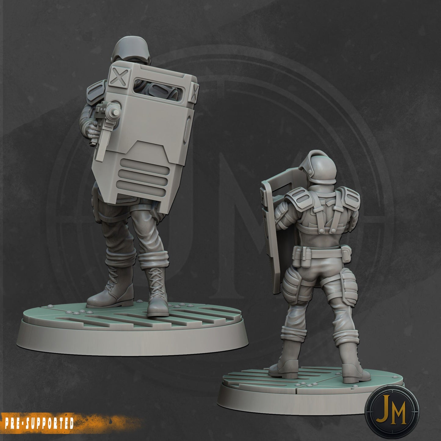 8pc Bunker Security Set - 28mm 32mm Scale Badlands Miniature  | Cyberpunk | | Nuke World