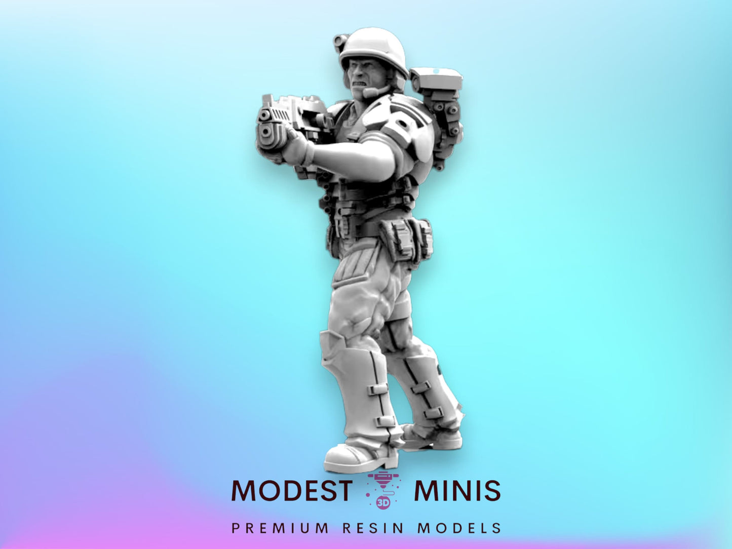 Space Marine Matthew Greenscout - 32mm Scale Alien Miniature | RPG | Sci fi | Role Playing | DnD | Papsikel