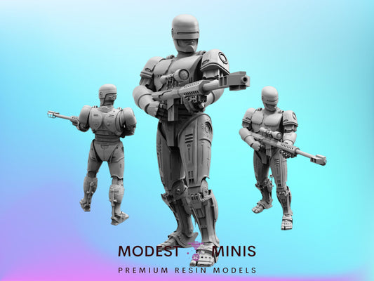 Mechanoid Police Man - 32mm Scale Alien Miniature  | Papsikels
