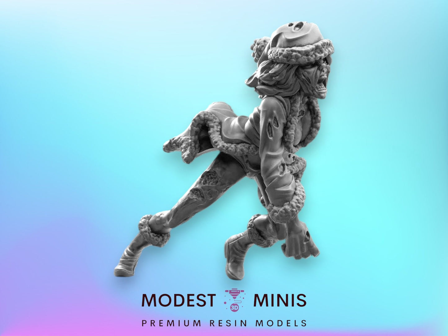 Zombie Christmas Runner | 28mm - 100mm Scale Resin Mini | Zombicide | Vaultz