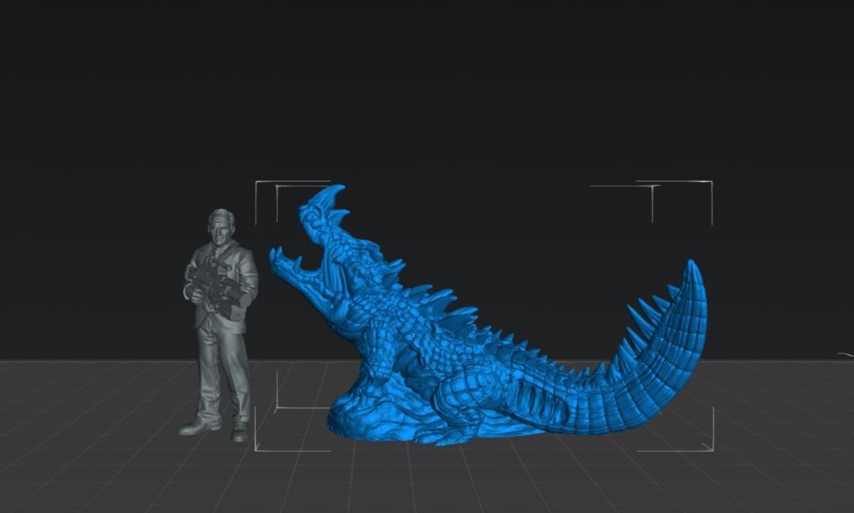 Undead Croc | 25mm - 100mm Scale | DnD | EC3D Fantasy Mini | Everyday Heroes