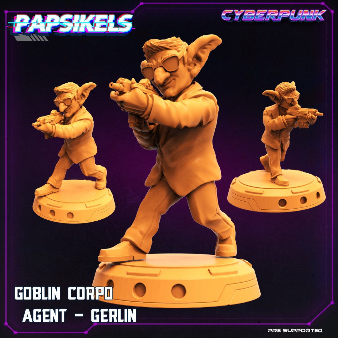 8pc Cybergoblins Heist - 32mm Scale Cyberpunk Miniature  | Law Upholders | Papsikels