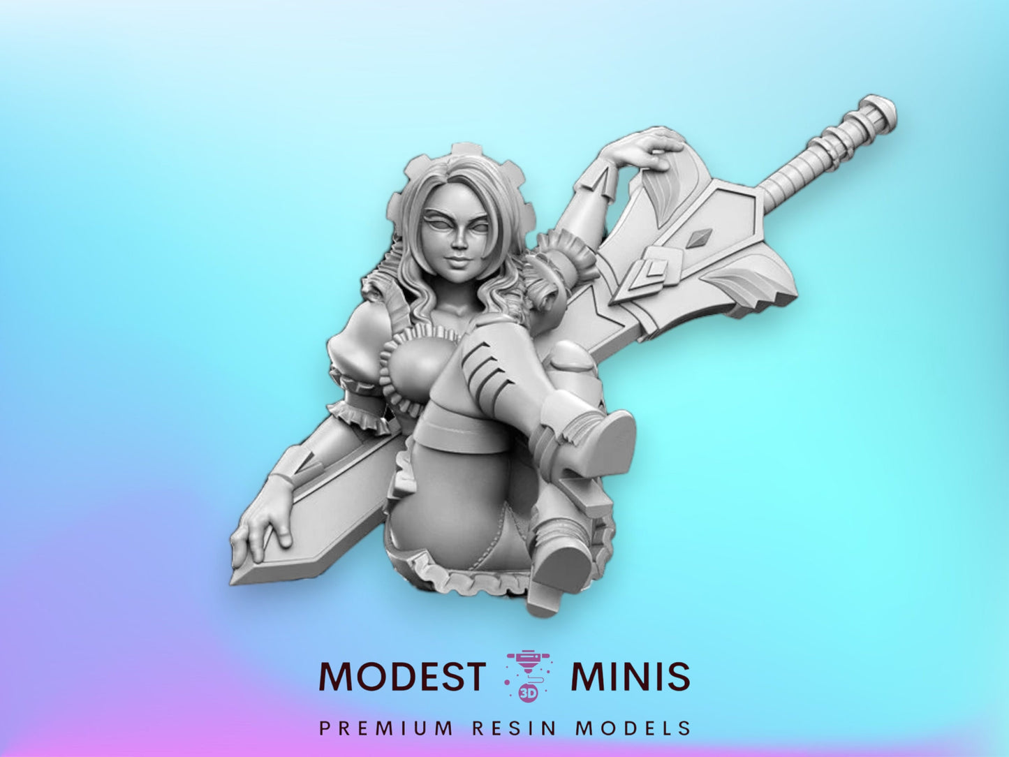 Shareena Maid Guard - 32mm Scale DnD Miniature | Dungeons and Dragons | JRPG Mini - RN Estudio