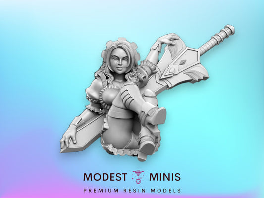 Shareena Maid Guard - 32mm Scale DnD Miniature | Dungeons and Dragons | JRPG Mini - RN Estudio