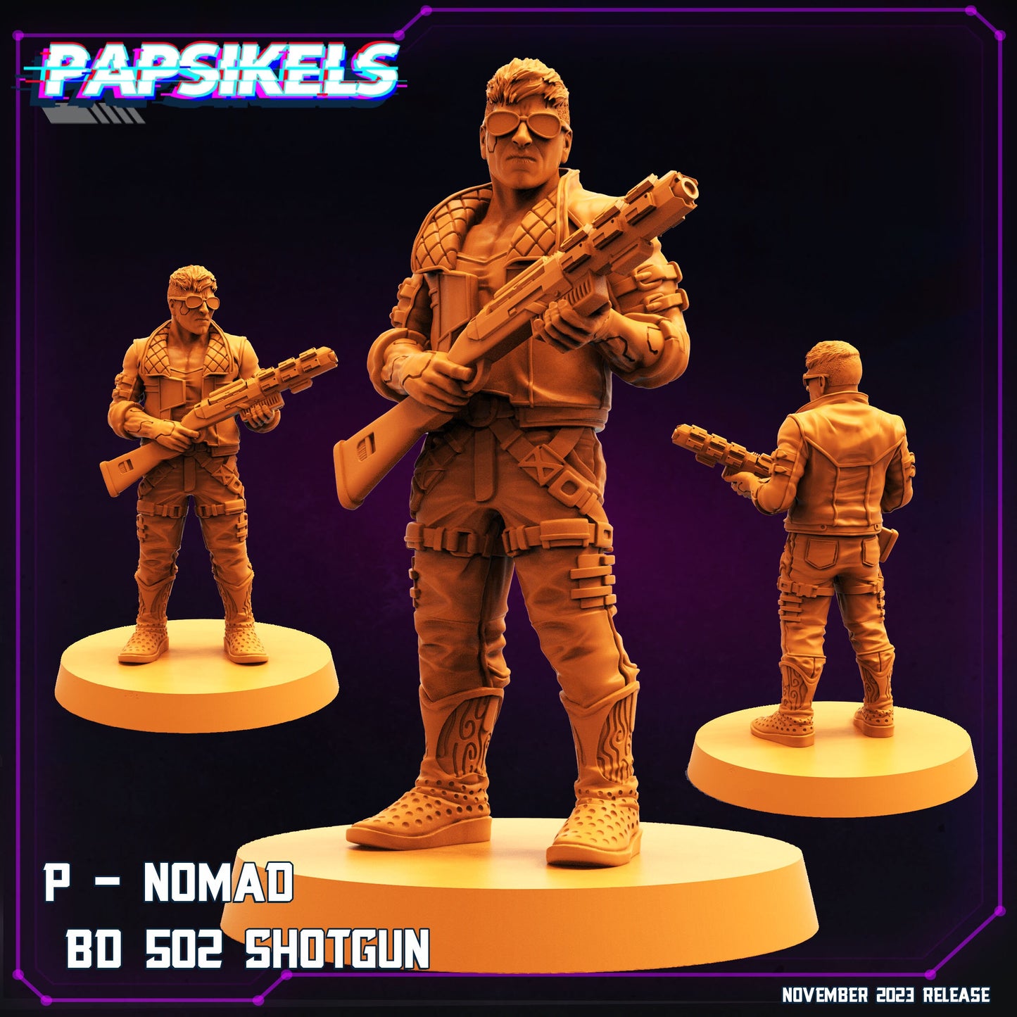 Cyberpunk Male P Nomad - 32mm Scale Cyberpunk Miniature  | Papsikels