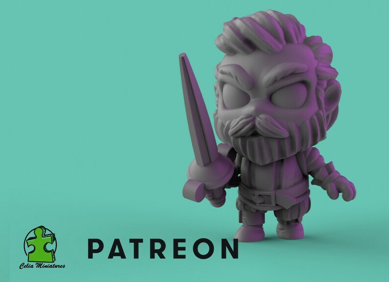 Chibi Pirate Amaro - 28mm - 54mm Scale