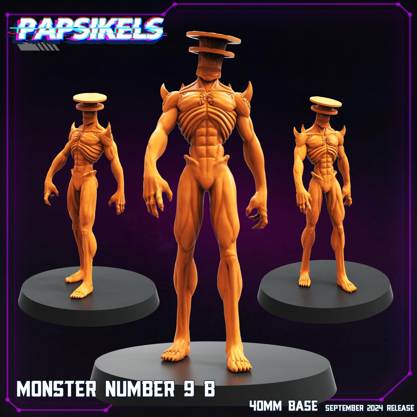 Monster Number 9 - 28mm 32mm 40mm Scale Cyberpunk Miniature  | Papsikels