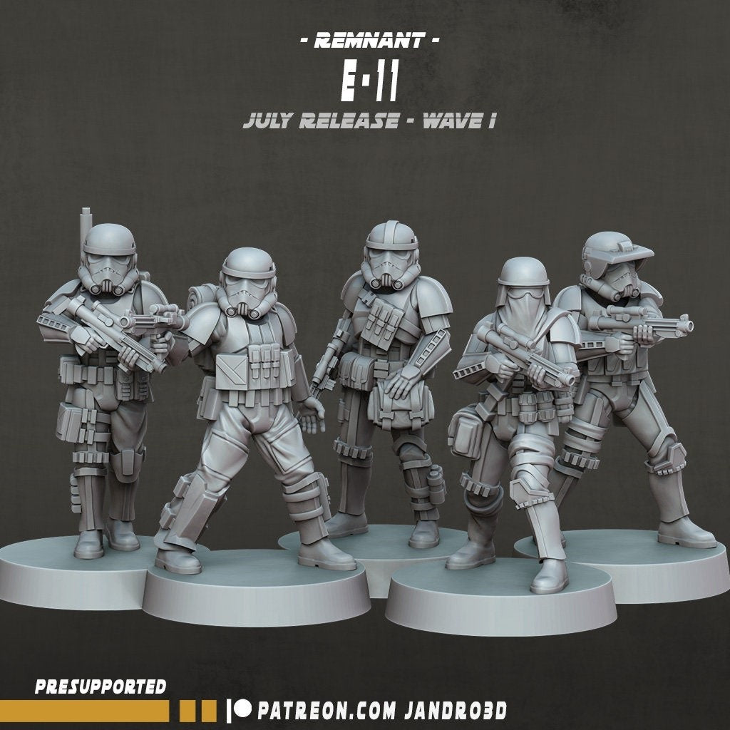 10pc Remnant E-11 Troopers Set - 28mm - 40mm Scale | Star Wars Legion Mini