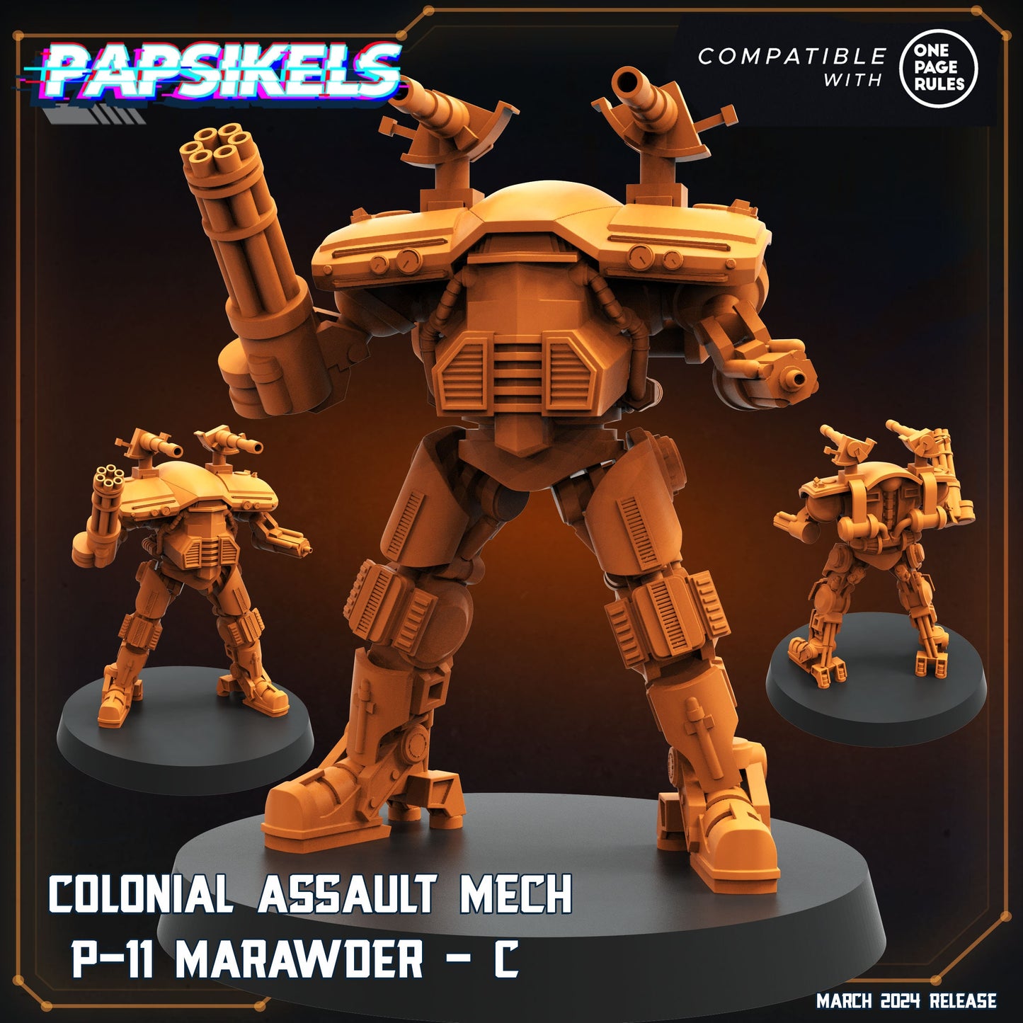 P11 Marawder Mechs - 32mm Scale Alien Miniature | RPG | Sci fi | Law Upholders | Role Playing | DnD | Papsikel