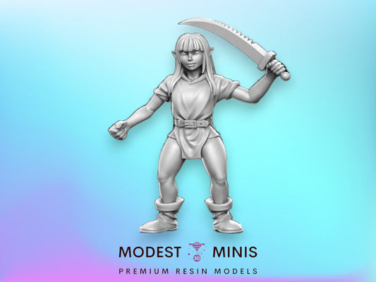 Heroine Quest Goblin Sword Female - 28mm 32mm Scale DnD Miniature | Dungeons and Dragons | RN Estudio