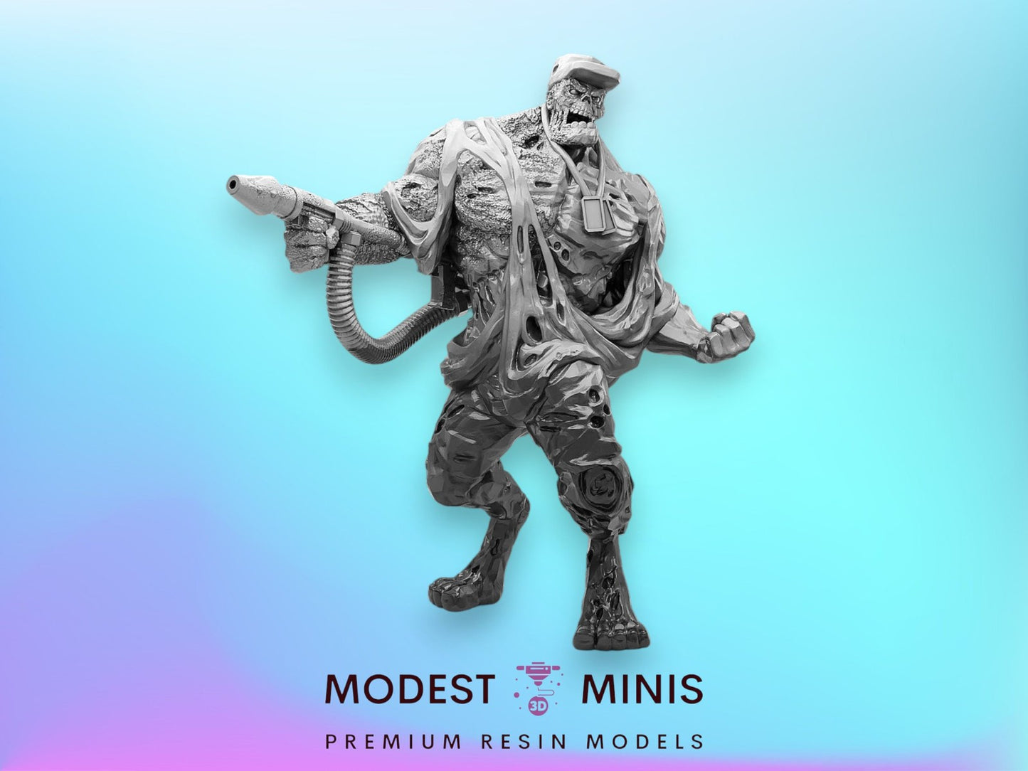 Zombie Abomination Flamethrower | 28mm - 100mm Scale Resin Mini | Zombicide | Vaultz