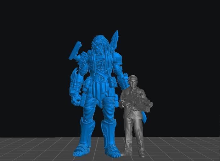 6pc Samurai Killer Skull Hunter Set - Resin 3D Print Alien Miniature | RPG | Sci fi | Cyberpunk | Role Playing | DnD | Papsikel